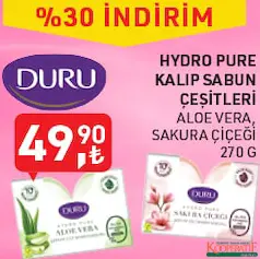 DURU HYDRO PURE KALIP SABUN ÇEŞİTLERİ 270 G DURU HYDRO PURE KALIP SABUN ÇEŞİTLERİ 270 G